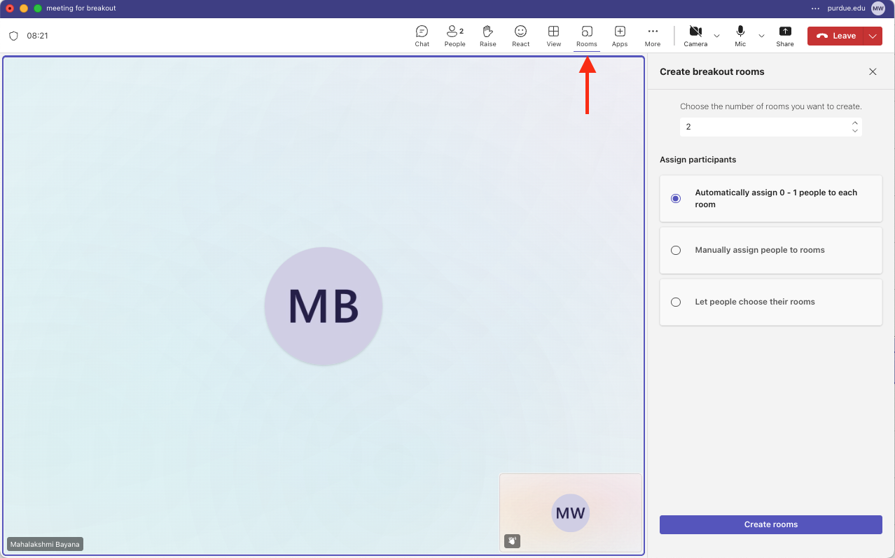Starting Breakout Rooms